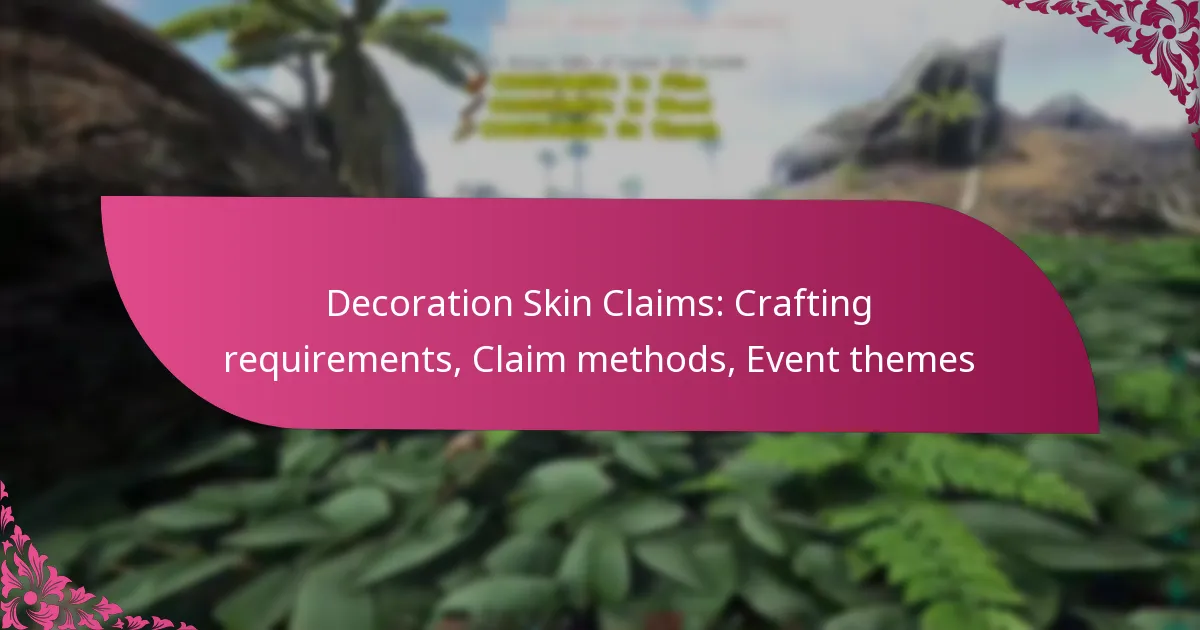 Decoration Skin Claims: Crafting requirements, Claim methods, Event themes