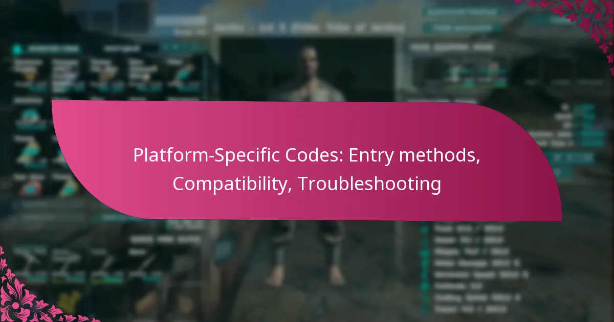 Platform-Specific Codes: Entry methods, Compatibility, Troubleshooting