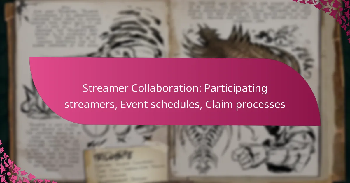 Streamer Collaboration: Participating streamers, Event schedules, Claim processes