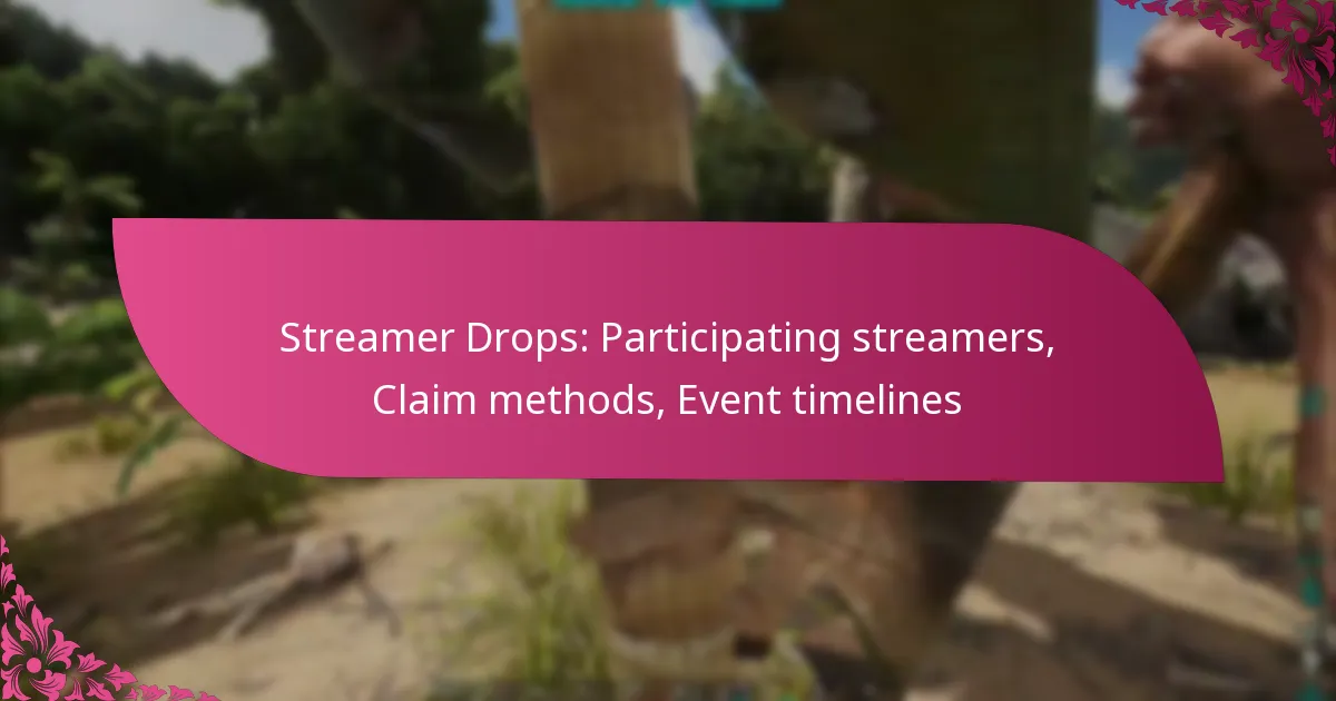 Streamer Drops: Participating streamers, Claim methods, Event timelines