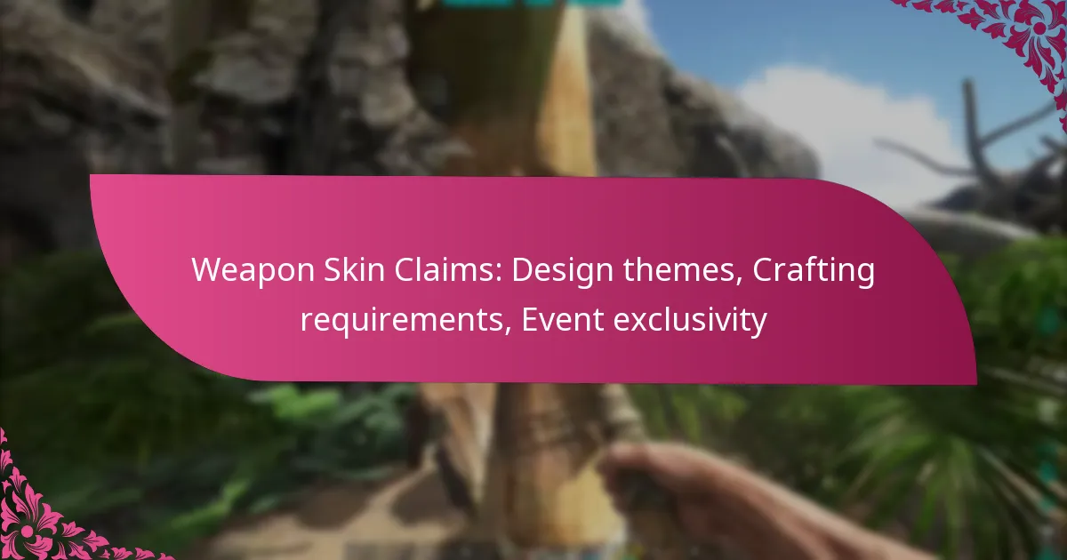 Weapon Skin Claims: Design themes, Crafting requirements, Event exclusivity