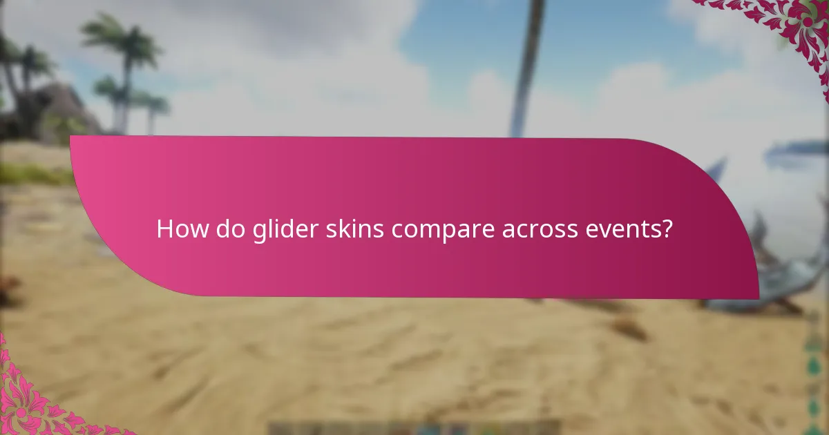 How do glider skins compare across events?