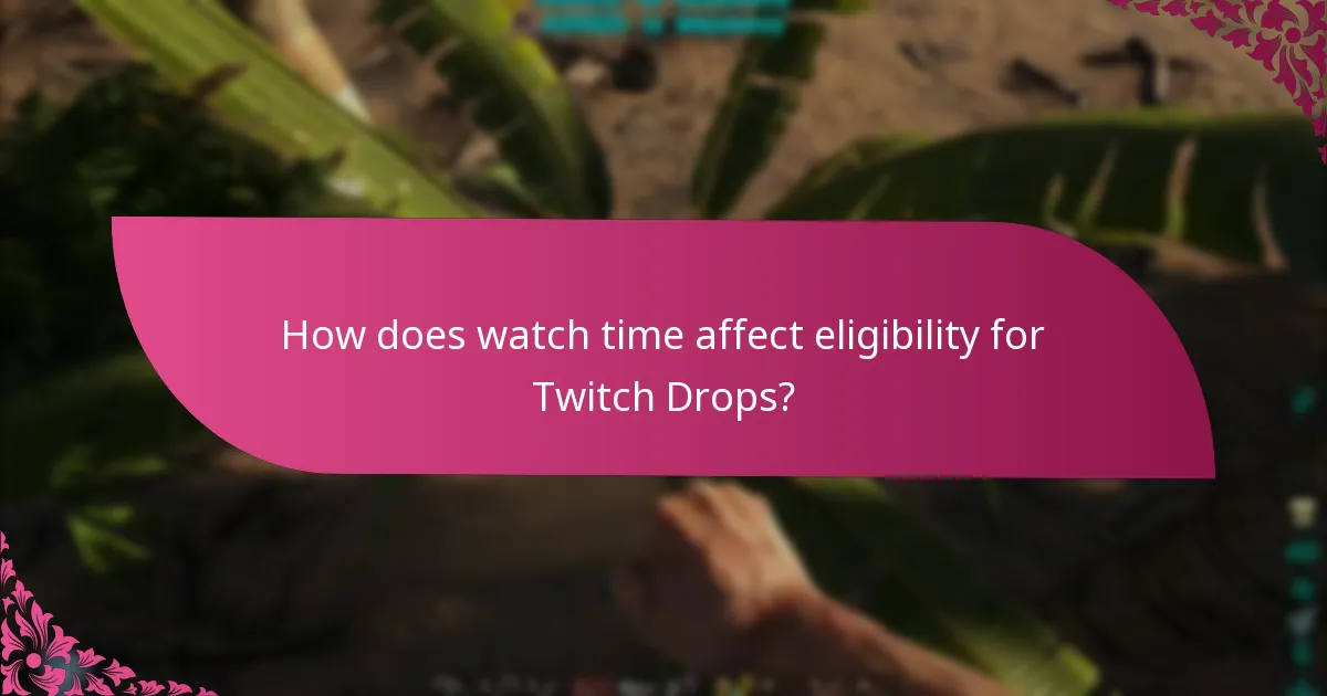 How does watch time affect eligibility for Twitch Drops?