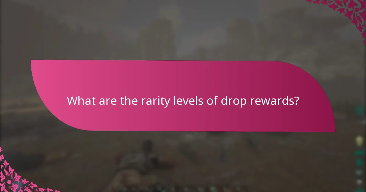 What are the rarity levels of drop rewards?