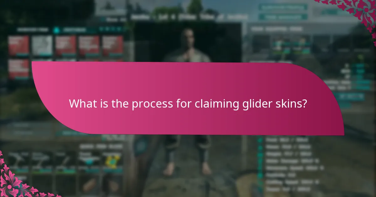 What is the process for claiming glider skins?